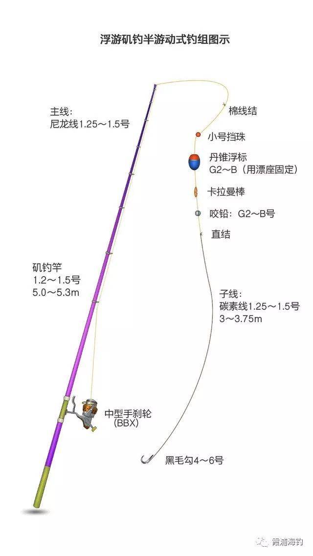海钓倒吊钓组图(海钓反底钓法图解)