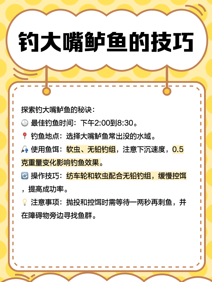 钓大嘴鱼饵料(大嘴非怎么钓)