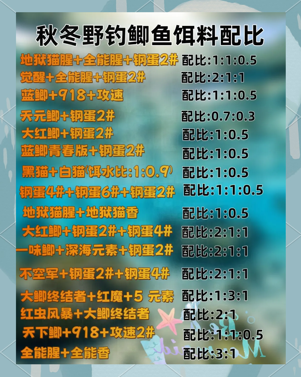 大河垂钓饵料配方(大河钓鱼用什么饵料)