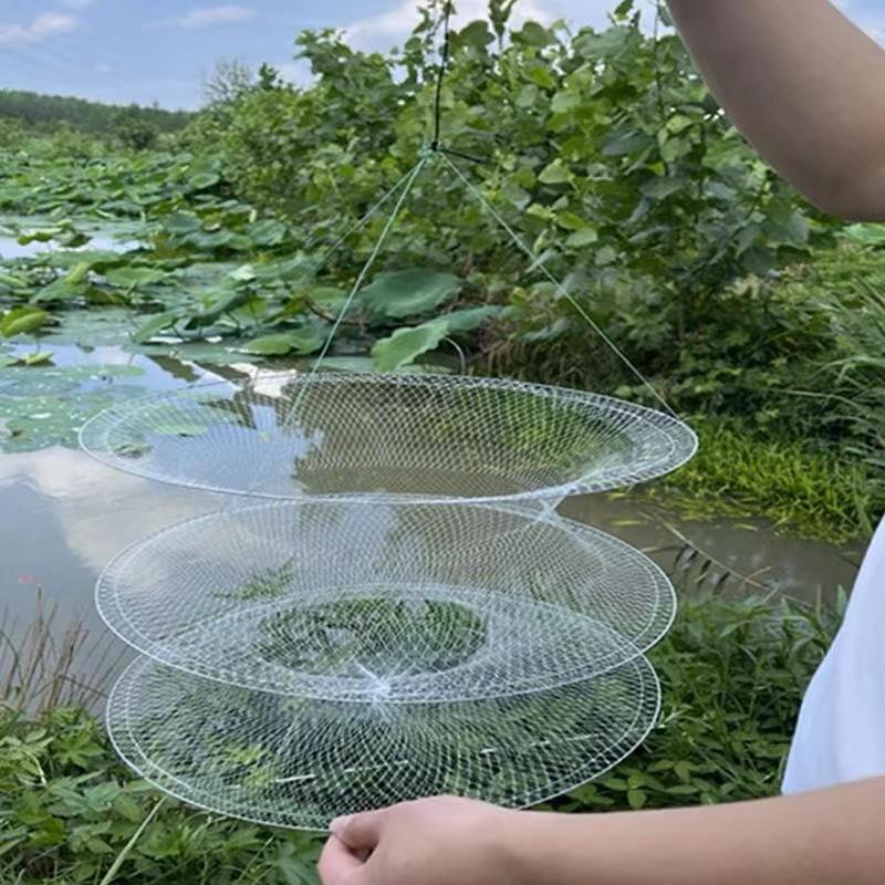 折叠鱼网抓鱼饵料(折叠捕鱼网操作视频)