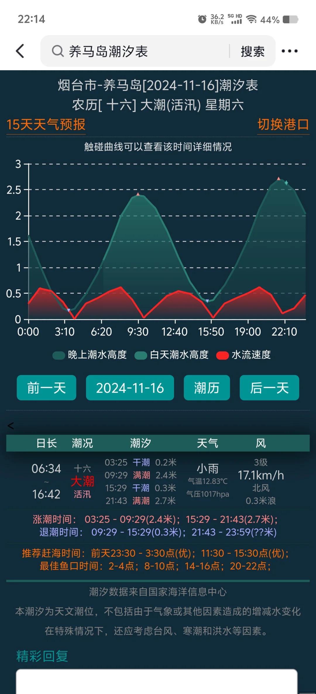 海钓潮汐曲线预报(海钓潮汐表手机版)