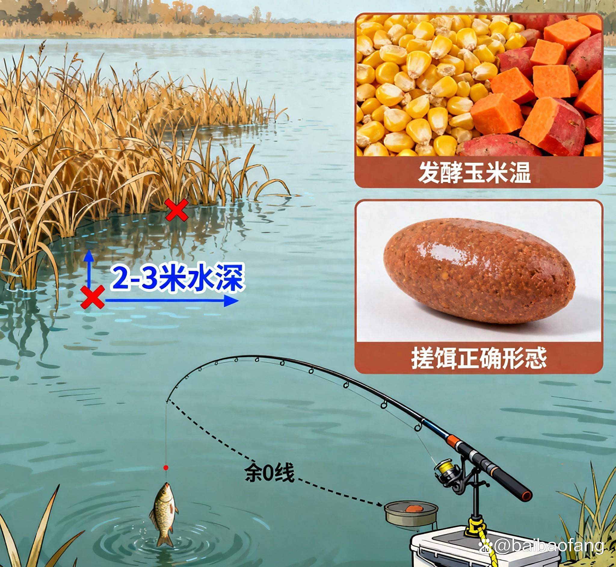 秋天野钓鲤鱼技巧方法(秋天野钓鲤鱼用什么饵料最好)